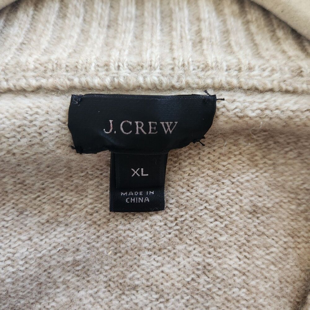 J.Crew 100% Lambswool Half-Zip Sweater XL oatmeal layer office old money layer - Picture 3 of 9